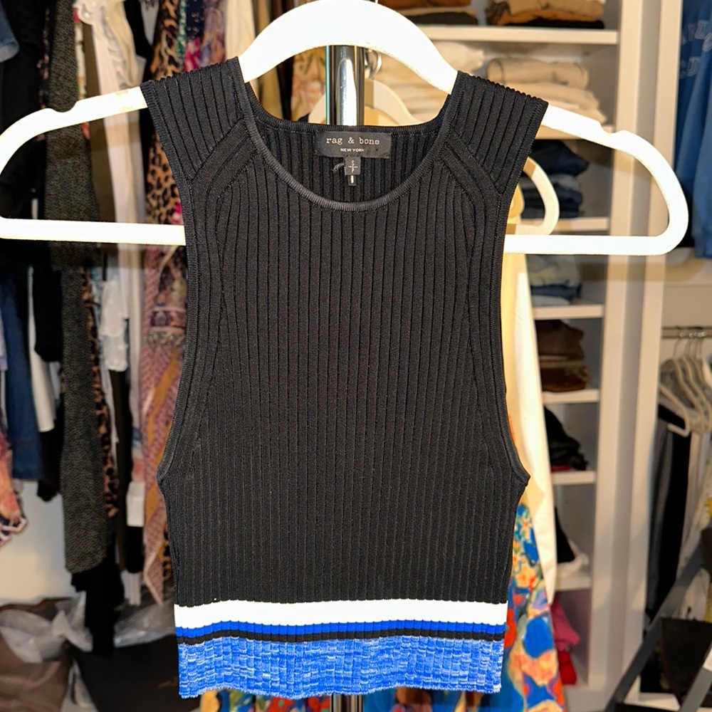 Rag & Bone Sheridan Ribbed High Neck Crop Top